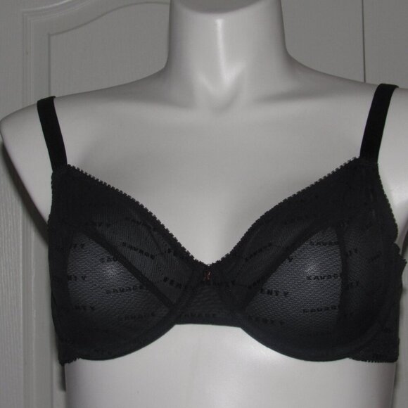 SAVAGE X FENTY Black Lace Underwire Bra Size 40C - Picture 1 of 5
